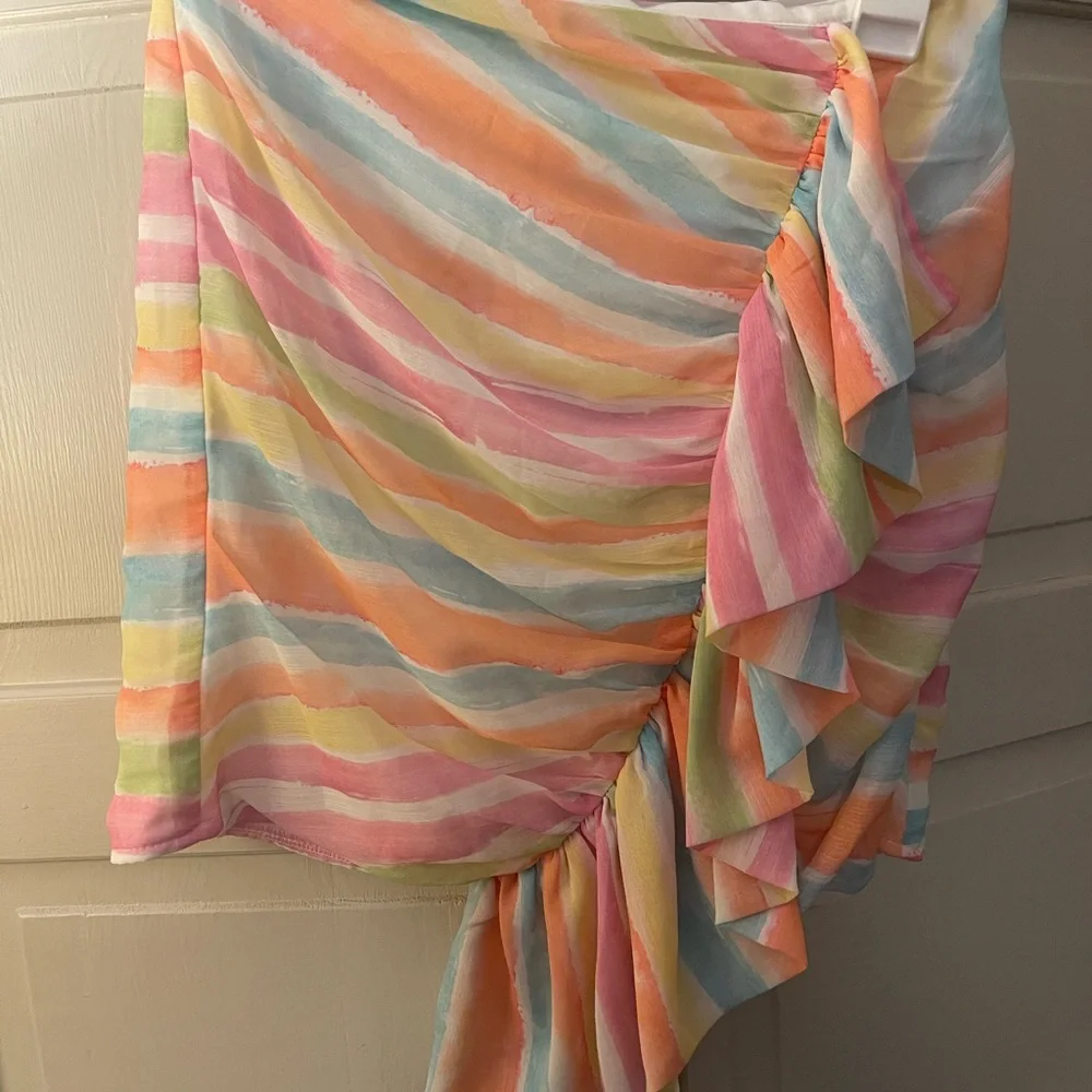 Colorful Striped Ruffle Skirt - Picture 1 of 1